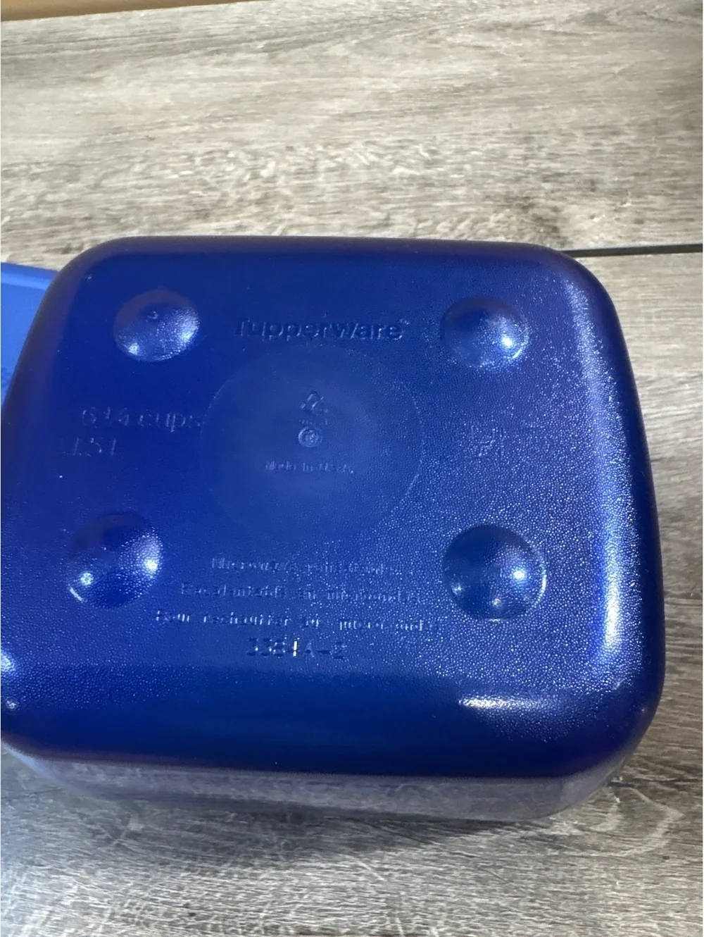 Tupperware Blue Square Food Storage Container with Vent Lid